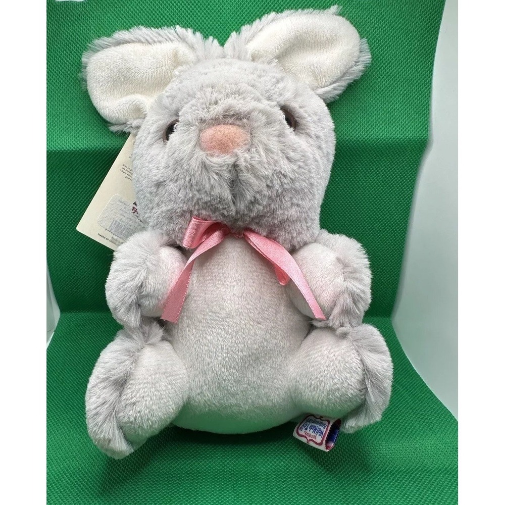 NWT Well Made Toys Plush Bunny Grey White Rabbit Stuffed Animal Easter‎